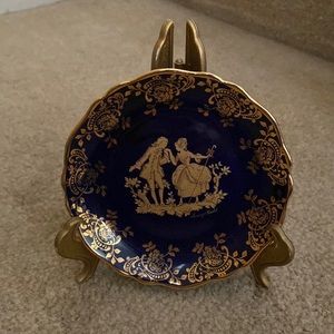 Ceramic Dish with Gold Edging from France